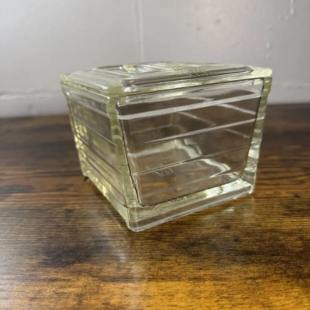 Vintage Glasbake Rectangle Dish With Lid Bakeware Ovenware Very Light Yellow